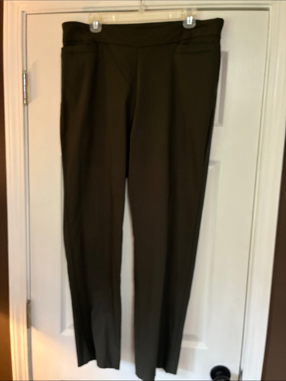 Kim Rogers Straight Leg Pull-On Pants in Dark Olive Green 16 Like New